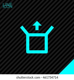 Box isolated minimal single flat linear icon for application and info-graphic. Delivery line vector icon for websites and mobile minimalistic flat design.