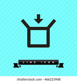 Box isolated minimal single flat linear icon for application and info-graphic. Delivery line vector icon for websites and mobile minimalistic flat design.