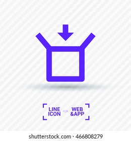Box isolated minimal single flat linear icon for application and info-graphic. Delivery line vector icon for websites and mobile minimalistic flat design.