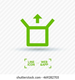 Box isolated minimal single flat linear icon for application and info-graphic. Delivery line vector icon for websites and mobile minimalistic flat design.