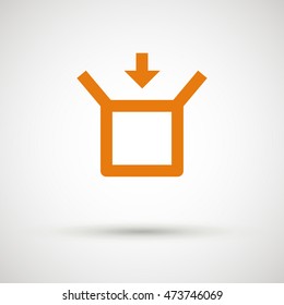 Box isolated minimal single flat linear icon for application and info-graphic. Delivery line vector icon for websites and mobile minimalistic flat design.