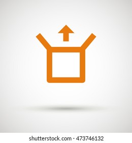 Box isolated minimal single flat linear icon for application and info-graphic. Delivery line vector icon for websites and mobile minimalistic flat design.
