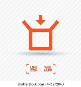 Box isolated minimal single flat linear icon for application and info-graphic. Delivery line vector icon for websites and mobile minimalistic flat design.