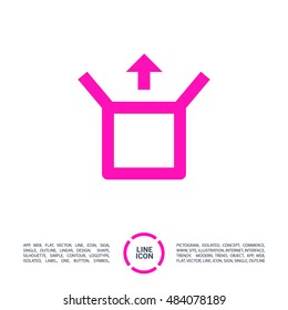 Box isolated minimal single flat linear icon for application and info-graphic. Delivery line vector icon for websites and mobile minimalistic flat design.