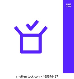 Box isolated minimal single flat linear icon for application and info-graphic. Delivery line vector icon for websites and mobile minimalistic flat design.