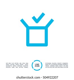 Box isolated minimal single flat linear icon for application and info-graphic. Delivery line vector icon for websites and mobile minimalistic flat design.