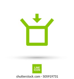 Box isolated minimal single flat linear icon for application and info-graphic. Delivery line vector icon for websites and mobile minimalistic flat design.