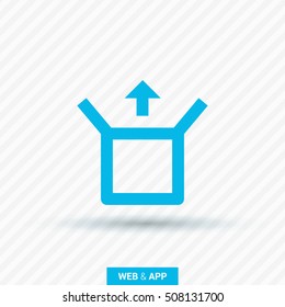Box isolated minimal single flat linear icon for application and info-graphic. Delivery line vector icon for websites and mobile minimalistic flat design.