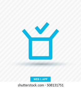 Box isolated minimal single flat linear icon for application and info-graphic. Delivery line vector icon for websites and mobile minimalistic flat design.