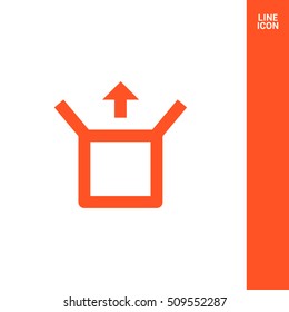 Box isolated minimal single flat linear icon for application and info-graphic. Delivery line vector icon for websites and mobile minimalistic flat design.