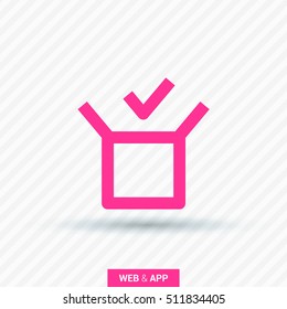 Box isolated minimal single flat linear icon for application and info-graphic. Delivery line vector icon for websites and mobile minimalistic flat design.