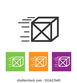 Box isolated minimal single flat linear icon for application and info-graphic. Delivery line vector icon for websites and mobile minimalistic flat design.