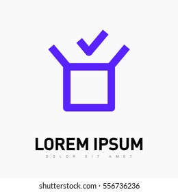 Box isolated minimal single flat linear icon for application and info-graphic. Delivery line vector icon for websites and mobile minimalistic flat design.