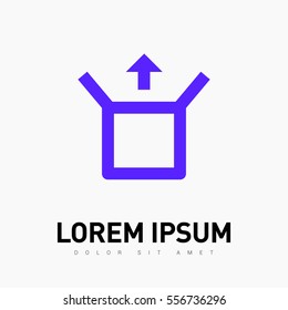 Box isolated minimal single flat linear icon for application and info-graphic. Delivery line vector icon for websites and mobile minimalistic flat design.