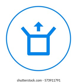 Box isolated minimal single flat linear icon for application and info-graphic. Delivery line vector icon for websites and mobile minimalistic flat design.