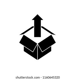 Box isolated silhouette icon, vector illustration design. Logistics collection.