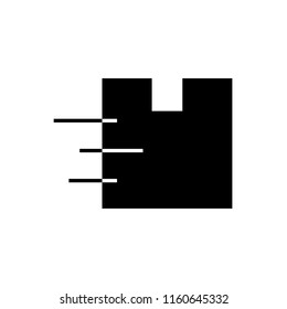 Box isolated silhouette icon, vector illustration design. Logistics collection.
