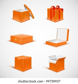 box isolated vector icon set