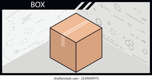Box isometric design icon. Vector web illustration. 3d colorful concept