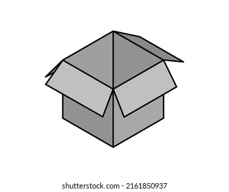 Box isometric design icon. Vector web illustration. 3d colorful concept
