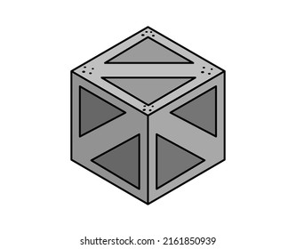 Box isometric design icon. Vector web illustration. 3d colorful concept