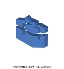 Box isometric left top view 3D icon