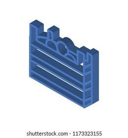 Box isometric left top view 3D icon