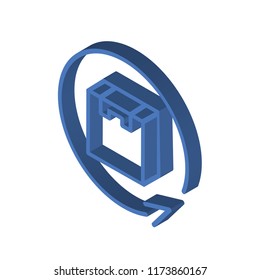 Box isometric left top view 3D icon