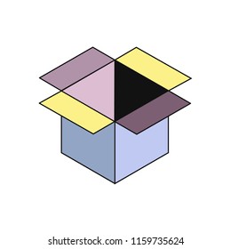 Box isometry icon isolated on white background