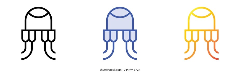 box jellyfish icon. Linear, Blue Fill and Gradient Style Design Isolated On White Background