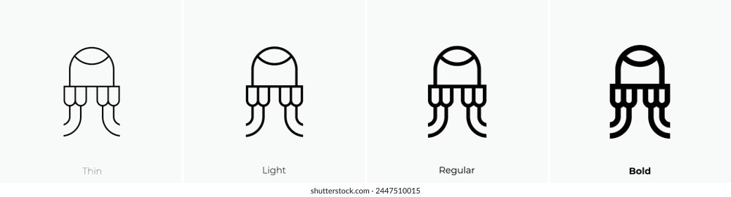 box jellyfish icon. Thin, Light Regular And Bold style design isolated on white background