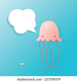 Box Jellyfish with speech bubble
