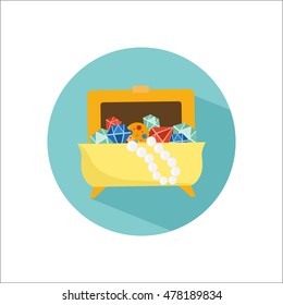Box with jewel color fat icon