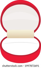 box for jewelry in red on a white background 