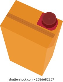 box juice drink top view, tetra pack top view.