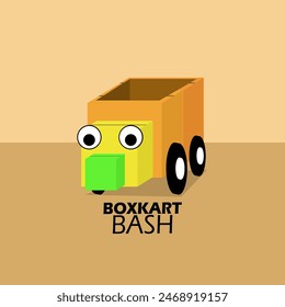 Box Kart Bash Day event banner. A cute vehicle made from cardboard for a competition event to celebrate on June 16th