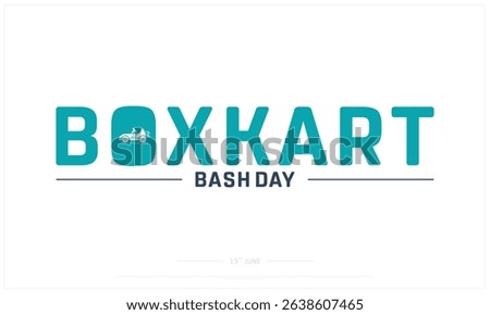 Box Kart Bash Day on white background, Typographic Design of Box Kart Bash Day, Vector Design of Box Kart Bash Day, Box Kart Bash Day Design