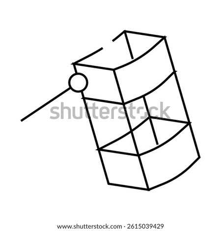 box kite fly line icon vector. box kite fly sign. isolated contour symbol black illustration