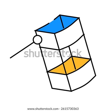 box kite fly line icon vector. box kite fly sign. isolated symbol illustration