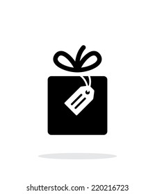 Box with label icon on white background. Vector illustration.