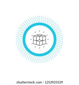 box, labyrinth, puzzle, solution, cube Line Icon. Vector isolated illustration