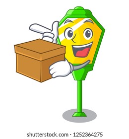 With box lamp post in isolated on mascot