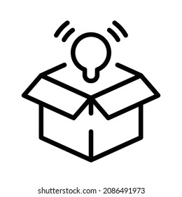 box and lamp. simple icon design, best used for banner, flayer, or web application. Editable stroke with EPS 10 file format