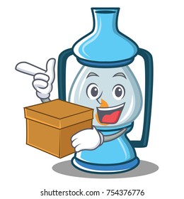 With box lantern character cartoon style