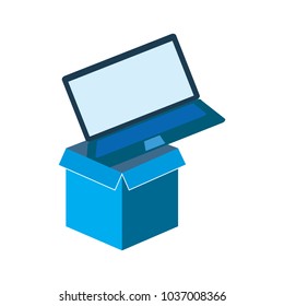 Box Laptop Logo Icon Design
