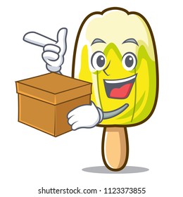 With box lemon ice cream character cartoon