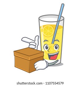 With box lemonade character cartoon style