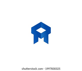 Box and Letter A logo design concept