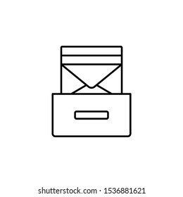 Box letters icon. Simple line, outline vector of office icons for ui and ux, website or mobile application on white background