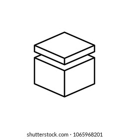 box with lid icon. Element of simple icon for websites, web design, mobile app, info graphics. Thin line icon for website design and development, app development on white background